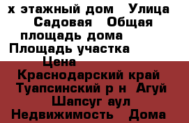 2-х этажный дом › Улица ­ Садовая › Общая площадь дома ­ 120 › Площадь участка ­ 1 200 › Цена ­ 3 900 000 - Краснодарский край, Туапсинский р-н, Агуй-Шапсуг аул Недвижимость » Дома, коттеджи, дачи продажа   